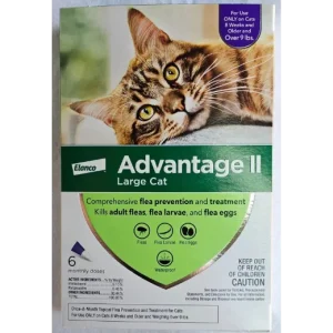 Advantage II Large Cat Flea Treatment Prevention - Over 9lbs (6) Month Supply