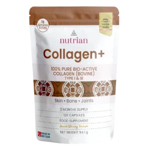 Nutrian 100% Pure Bio-Active Bovine Collagen 1200mg - 120 Capsules