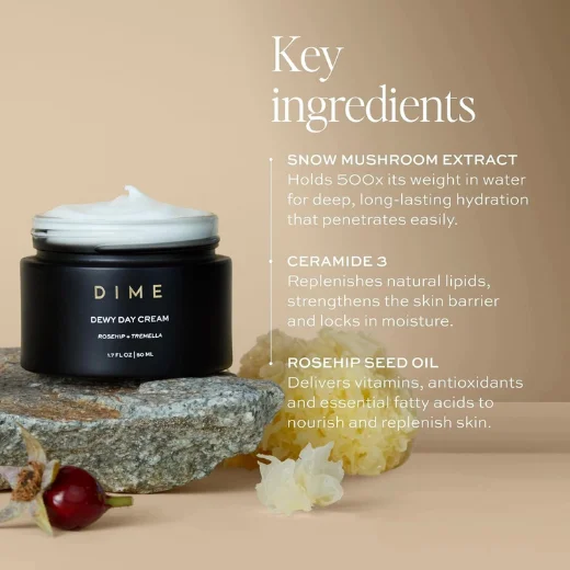 DIME Beauty Dewy Day Cream, Morning Face Moisturizer with Rosehip Oil and Tremel - Image 3