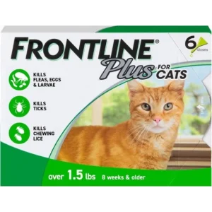 FRONTLINE Plus Flea and Tick Treatment for Cats Over 1.5 lbs. 6 Treatments